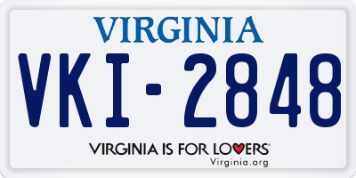 VA license plate VKI2848