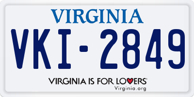 VA license plate VKI2849