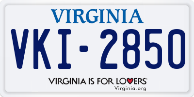VA license plate VKI2850