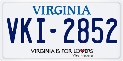 VA license plate VKI2852