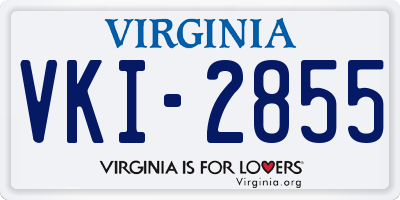VA license plate VKI2855