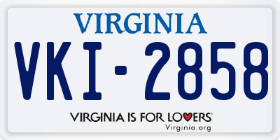 VA license plate VKI2858