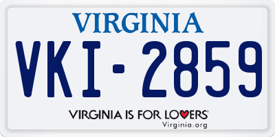 VA license plate VKI2859