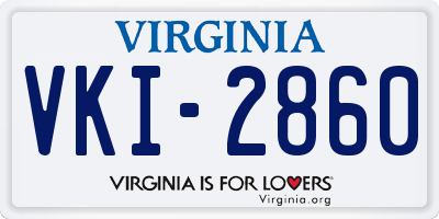 VA license plate VKI2860