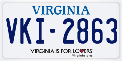 VA license plate VKI2863