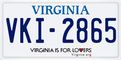 VA license plate VKI2865