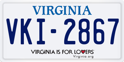 VA license plate VKI2867