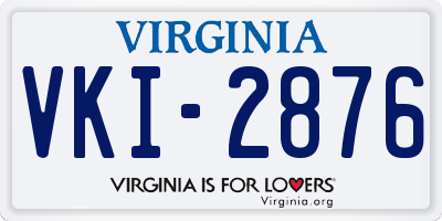 VA license plate VKI2876