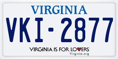 VA license plate VKI2877