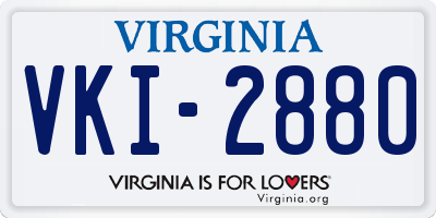 VA license plate VKI2880