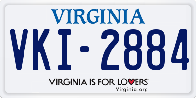VA license plate VKI2884