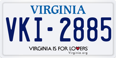 VA license plate VKI2885