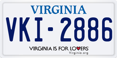 VA license plate VKI2886