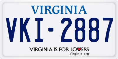 VA license plate VKI2887