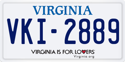 VA license plate VKI2889