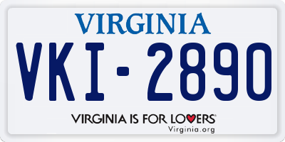 VA license plate VKI2890