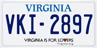 VA license plate VKI2897