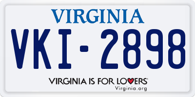 VA license plate VKI2898