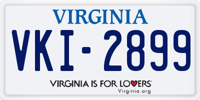 VA license plate VKI2899