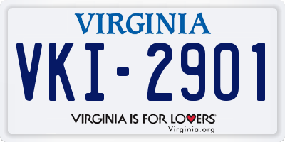 VA license plate VKI2901