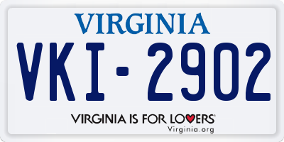 VA license plate VKI2902
