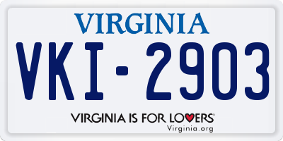 VA license plate VKI2903