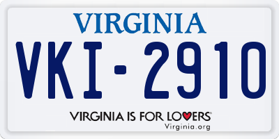 VA license plate VKI2910