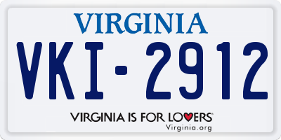 VA license plate VKI2912