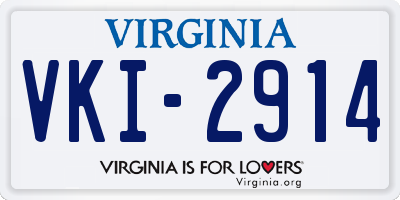 VA license plate VKI2914