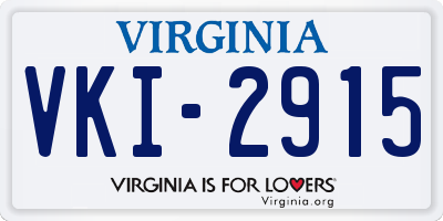 VA license plate VKI2915