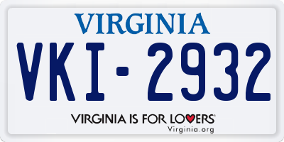 VA license plate VKI2932