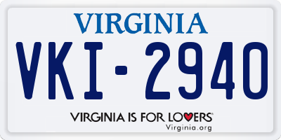 VA license plate VKI2940