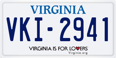 VA license plate VKI2941