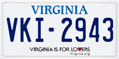 VA license plate VKI2943