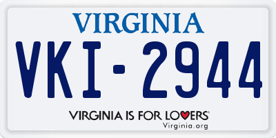VA license plate VKI2944