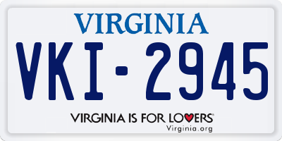 VA license plate VKI2945