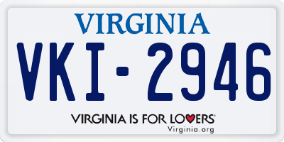 VA license plate VKI2946