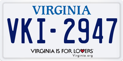 VA license plate VKI2947