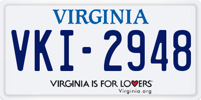 VA license plate VKI2948