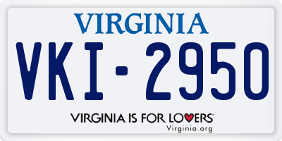 VA license plate VKI2950