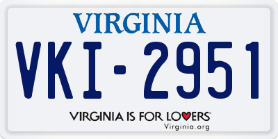 VA license plate VKI2951