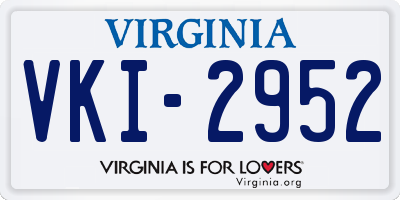 VA license plate VKI2952