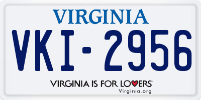 VA license plate VKI2956