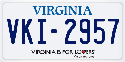 VA license plate VKI2957