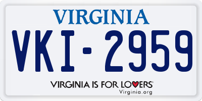 VA license plate VKI2959