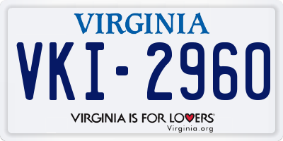 VA license plate VKI2960