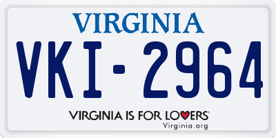 VA license plate VKI2964