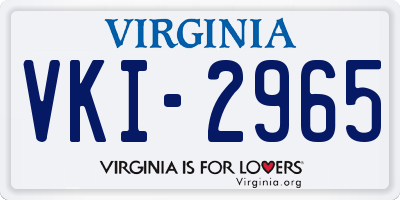 VA license plate VKI2965