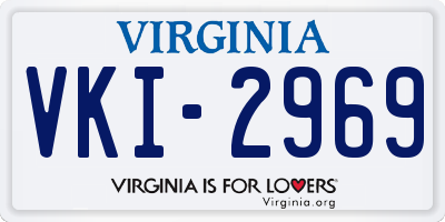 VA license plate VKI2969