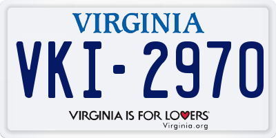 VA license plate VKI2970